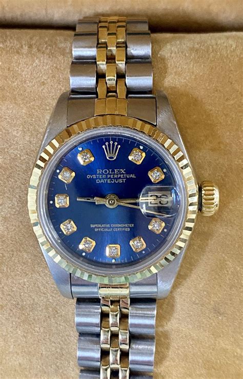 rolex oyster perpetual blue face watch